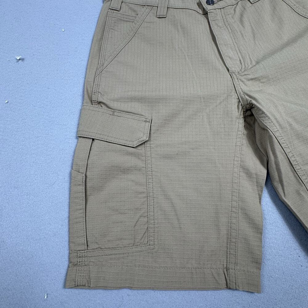 Carhartt Force Ripstop Cargo Shorts Mens 32 Relaxed Fit Khaki Workwear Carpenter - Picture 3 of 16